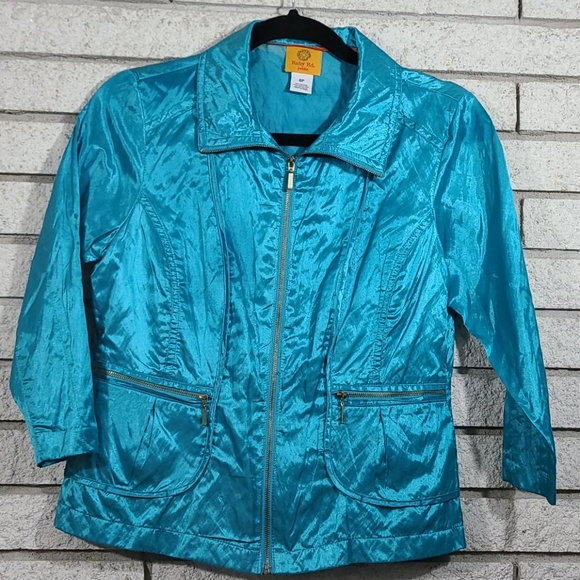 BLUE  JACKET Metallic petite 6 Ruby Rd - Picture 3 of 9